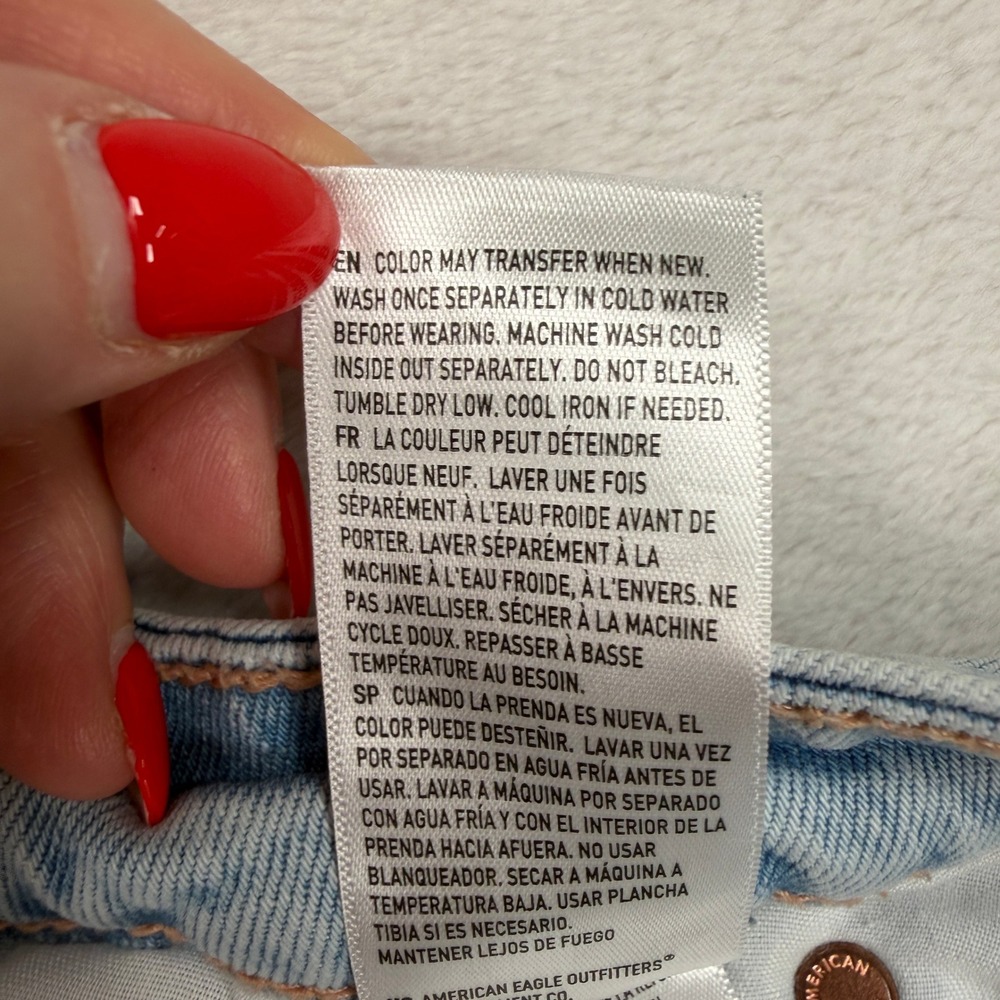 American Eagle 14 AE Dreamy Drape Strigid A-Line Fit Jeans Grunge Punk Festival - Picture 9 of 16